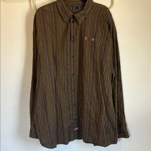 Coogi sz 4XL Multicolor Striped Men's Button Down Shirt